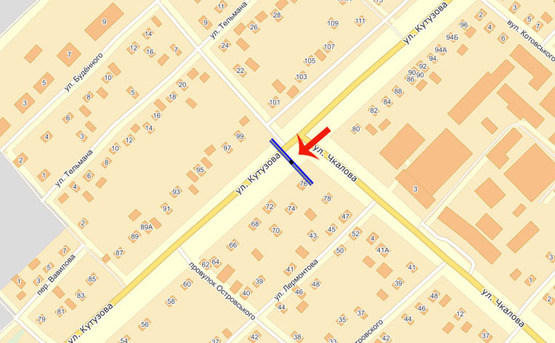 Схема рекламной плоскости по адресу Бровары ул.Кутузова 76 (В)