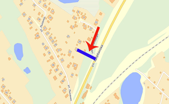 Схема рекламної площини за адресою Фастов ул.Щербакова 25(А)/АЗС,к ж.д.вокзалу, в центр