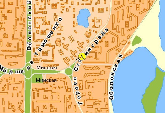 Схема рекламной плоскости по адресу Героев Сталинграда пр-т 26, возле ул.Приречная, из центра