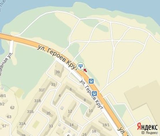 Схема рекламной плоскости по адресу Героев Крут ул. В центр (300 м.от "Эпицентра")