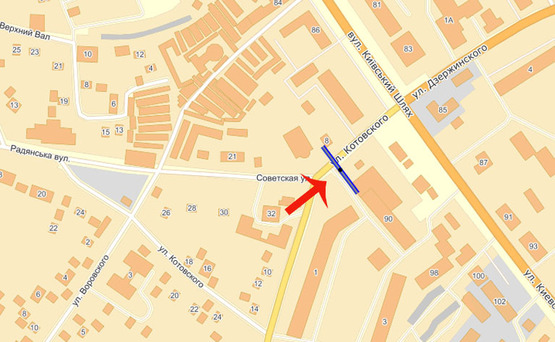 Схема рекламной плоскости по адресу Борисполь ул.Глыбоцькая/50м к ул.Киевский шлях (А)/Фора,Укртелеком