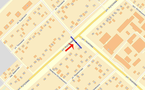 Схема рекламной плоскости по адресу Бровары ул.Кутузова 76 (А)