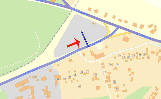 Схема рекламной плоскости по адресу Ирпень выезд (В) первый щит