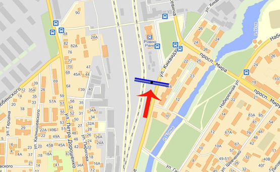 Схема рекламной плоскости по адресу ул.Киквидзе/ж/д вокзал (В)