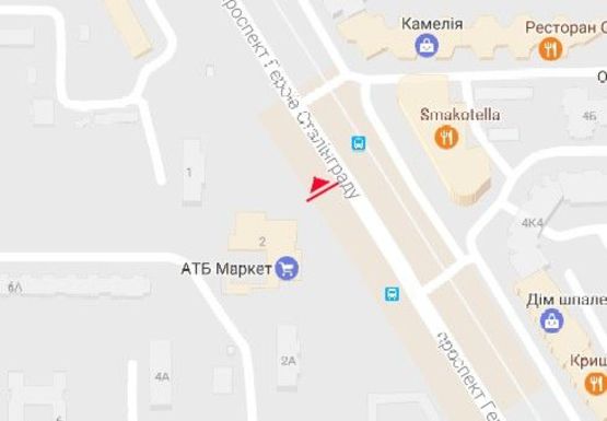 Схема рекламної площини за адресою Героев Сталинграда пр., 2