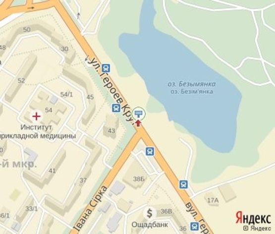 Схема рекламной плоскости по адресу Героев Крут ул., 45 (напротив) (500 м.до "Эпицентра")