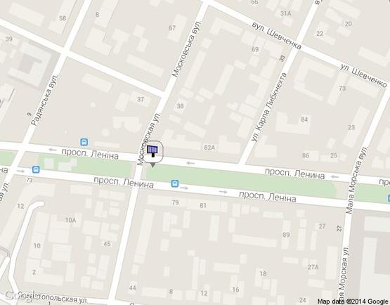 Схема рекламной плоскости по адресу пр. Леніна - вул. Московська