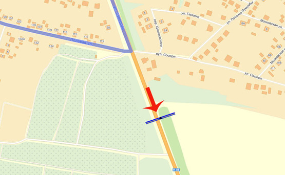 Схема рекламної площини за адресою Борисполь ул Покровська,выезд на Черкасское напр.(В)