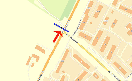 Схема рекламной плоскости по адресу Бровары Киевская / Чорновола(В) - из Киева/СІЛЬПО