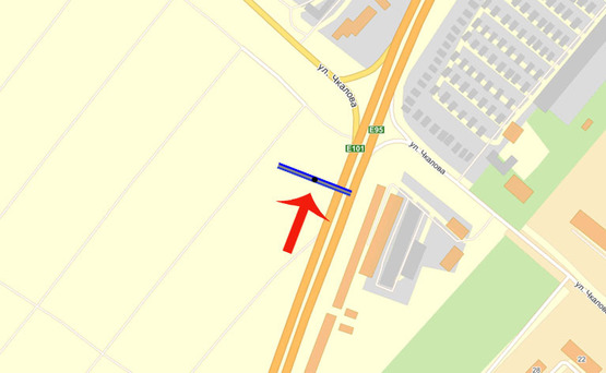 Схема рекламной плоскости по адресу Бровары Окружная/ул.Чкалова (В)/АЗС БРСМ