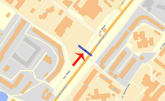 Схема рекламной плоскости по адресу Обухов ул.Киевская 117/будинок культури (В)