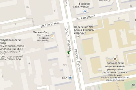 Схема рекламной плоскости по адресу Науки просп. (Леніна просп.), 9 (№3)