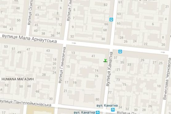 Схема рекламної площини за адресою Канатна вул., 72 - Мала Арнаутська вул.