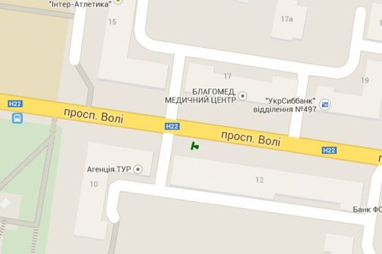 Схема рекламной плоскости по адресу Волі просп., 12