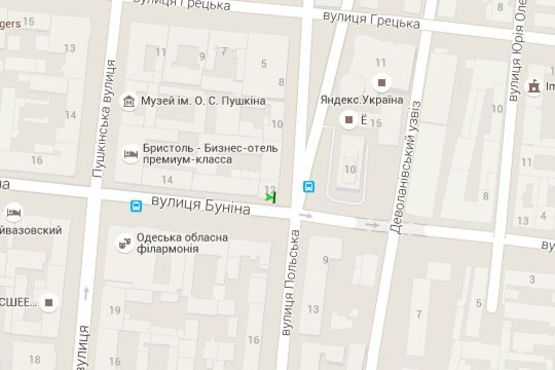 Схема рекламної площини за адресою Буніна вул., 12 - Польська вул. - Польський узвіз