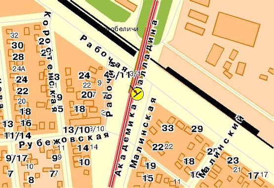 Схема рекламной плоскости по адресу Палладина Академика пр-т, возле б-ра Вернадского, дорога на Пуща-Водицу