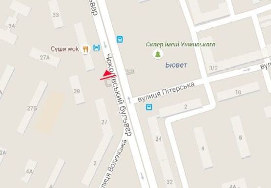 Схема рекламної площини за адресою Чоколовский б-р, 29