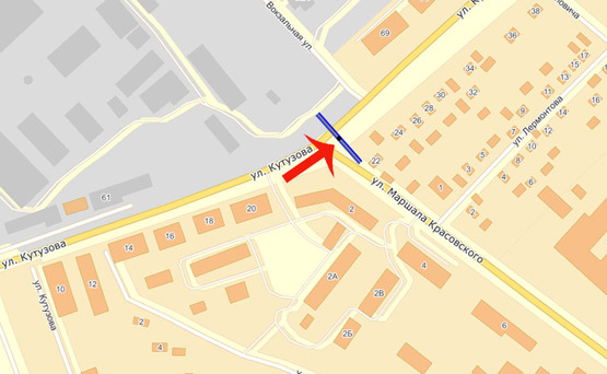 Схема рекламної площини за адресою Бровары Кутузова/Красовского (А)