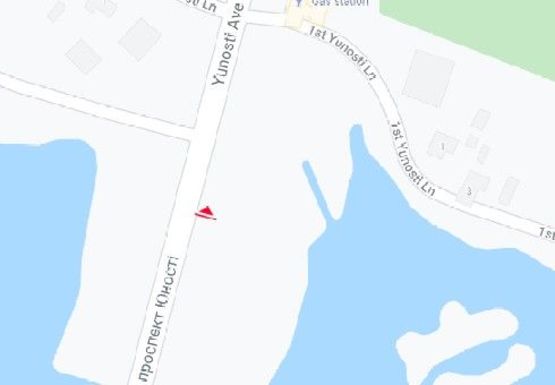 Схема рекламной плоскости по адресу Юности пр., возле озера