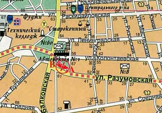 Схема рекламной плоскости по адресу Разумовская ул., автовокзал