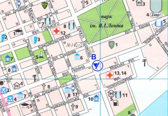 Схема рекламной плоскости по адресу Ушакова пр. - Гимназическая ул. (BackLit)