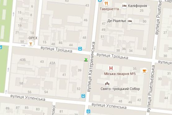 Схема рекламної площини за адресою Єкатеринінська вул. - Троїцька вул., 39