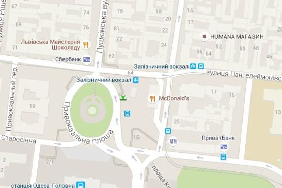 Схема рекламной плоскости по адресу Привокзальна пл.