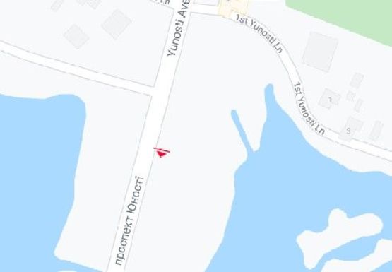 Схема рекламной плоскости по адресу Юности пр., возле озера