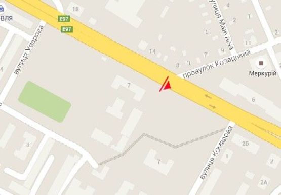 Схема рекламної площини за адресою Николаевское шоссе - ул. Железнодорожная