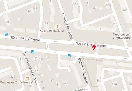 Схема рекламной плоскости по адресу Центральный пр.,21 (напротив) - Шоссейная ул.