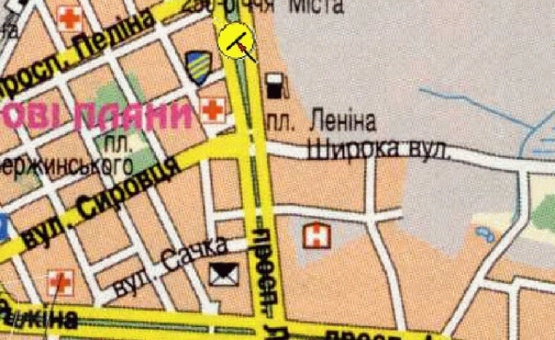 Схема рекламной плоскости по адресу Свободы просп. Торговый центр, из центра