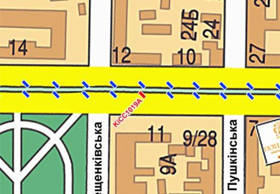 Схема рекламной плоскости по адресу Шевченко б-р