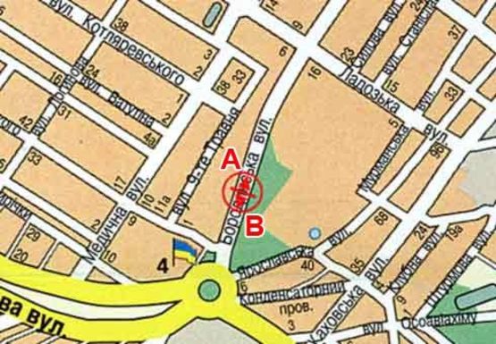Схема рекламной плоскости по адресу Бородинская ул., 5