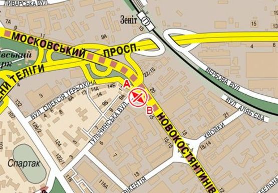 Схема рекламной плоскости по адресу Новоконстантиновская ул. - Тульчинская ул.