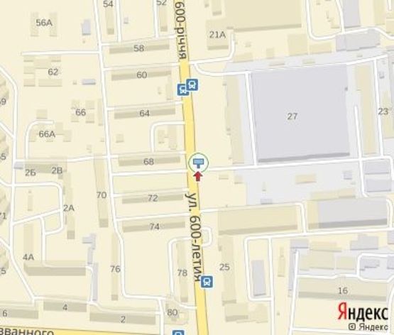 Схема рекламної площини за адресою 600-летия города ул. , (завод "Форт", Дон.Университет, направление к гипермаркету "Грош")