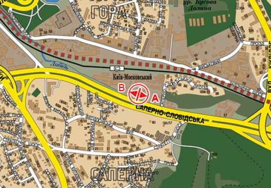 Схема рекламной плоскости по адресу Саперно-Слободская ул. , возле металлобазы