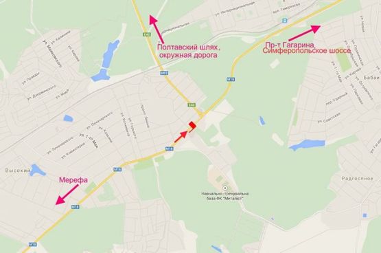 Схема рекламної площини за адресою Симферопольское шоссе-пос. Высокий-пост ГАИ- (въезд в город)