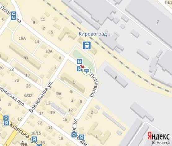 Схема рекламной плоскости по адресу Поповича ул.  (ж/д)