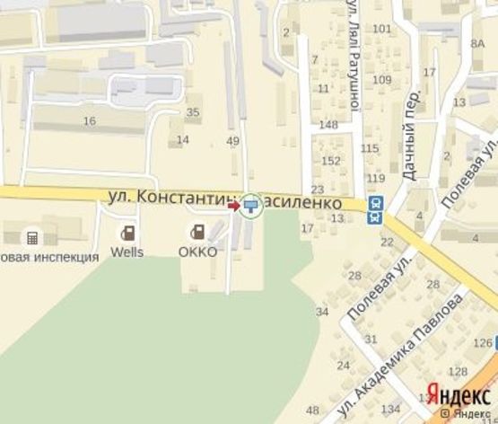 Схема рекламной плоскости по адресу Василенка  ул.(АЗС "Окко", направление к ТЦ и "Драйв Спорт", "АТБ")