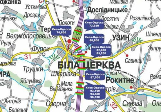 Схема рекламної площини за адресою Трасса M-05, Киев-Одесса, 82,600