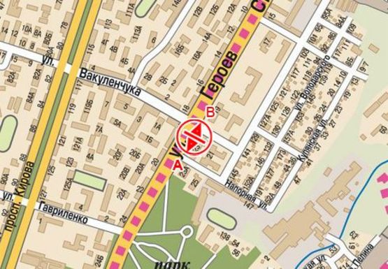 Схема рекламної площини за адресою Богдана Хмельницкого  пр, 23 - Медучилище