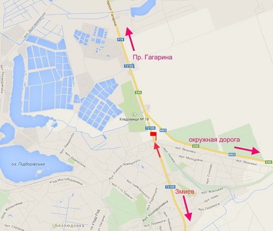 Схема рекламної площини за адресою Пр-т Гагарина - развязка с окружной, возле АЗС "ОВИС" (въезд в город)