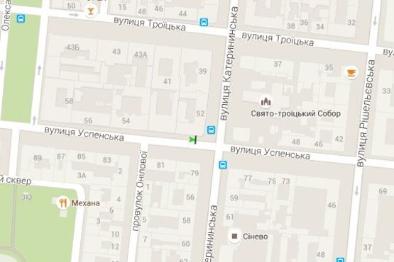 Схема рекламной плоскости по адресу Успенська вул. - Єкатеринінська вул., 52