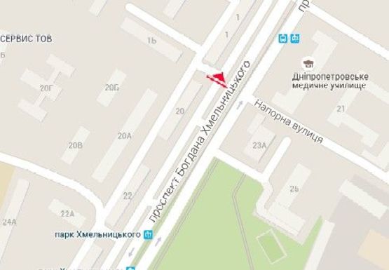 Схема рекламної площини за адресою Богдана Хмельницкого пр., 21