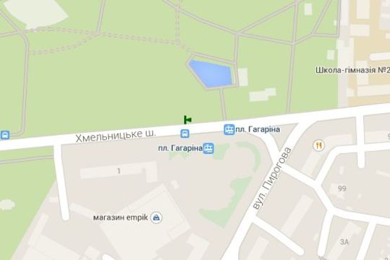 Схема рекламної площини за адресою Хмельницьке шосе - Юрия Гагаріна пл.