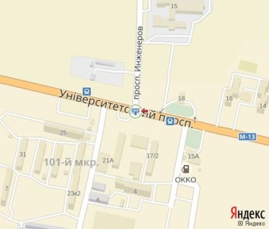Схема рекламной плоскости по адресу Университетский пр. - ул.Инженеров