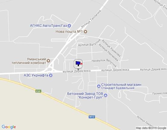 Схема рекламной плоскости по адресу ул. Деревянко, 12(навпроти Оптових баз)