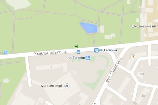 Схема рекламної площини за адресою Хмельницьке шосе - Юрия Гагаріна пл.