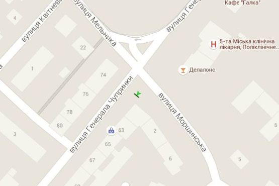 Схема рекламной плоскости по адресу Генерала Чупринки вул. - Моршинська вул.