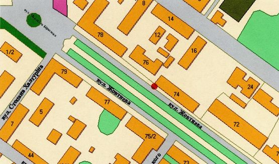 Схема рекламной плоскости по адресу Соборності вул., 74 (№2)